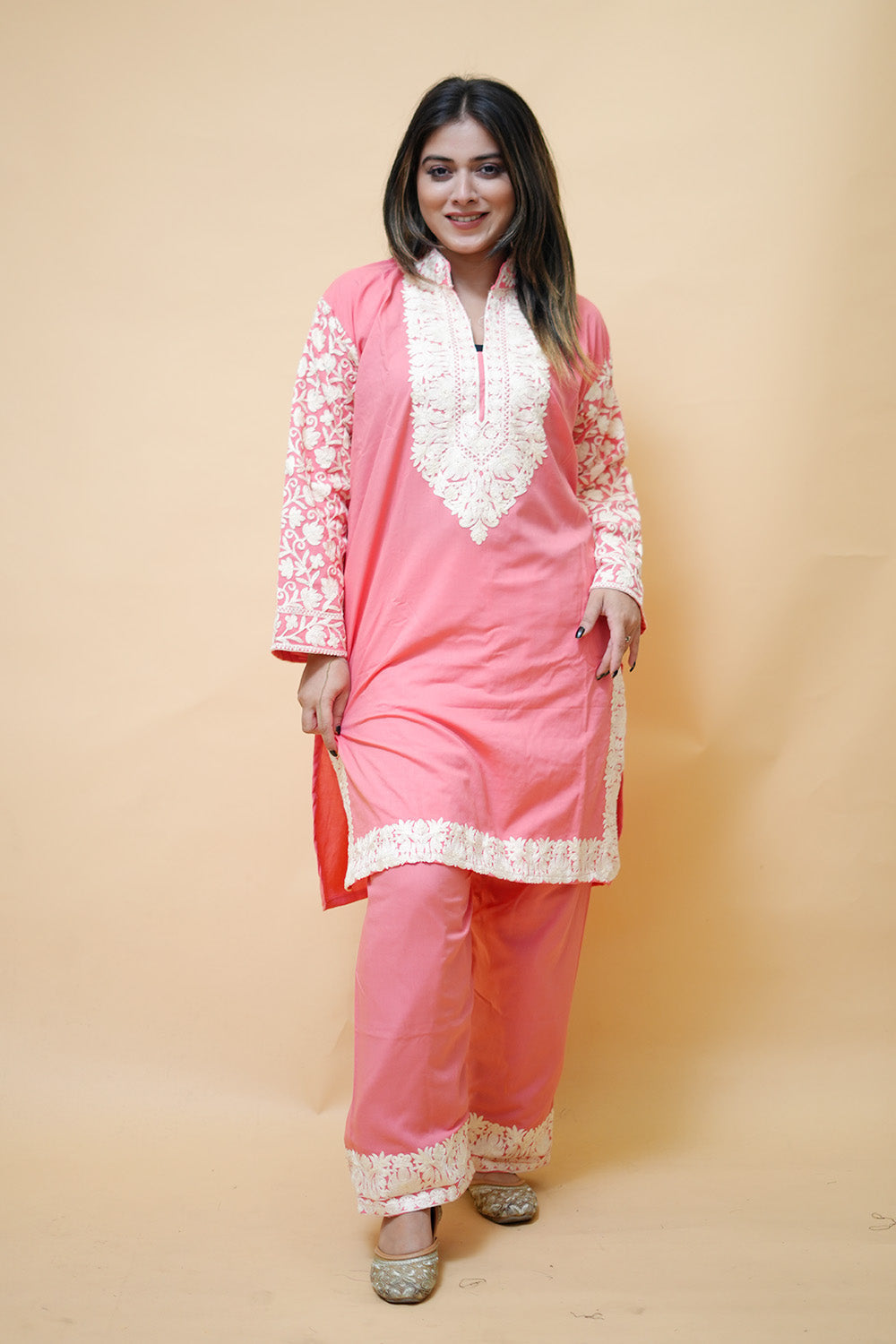 Aari Work Stitched Salwar Kameez With Heavy Neckline