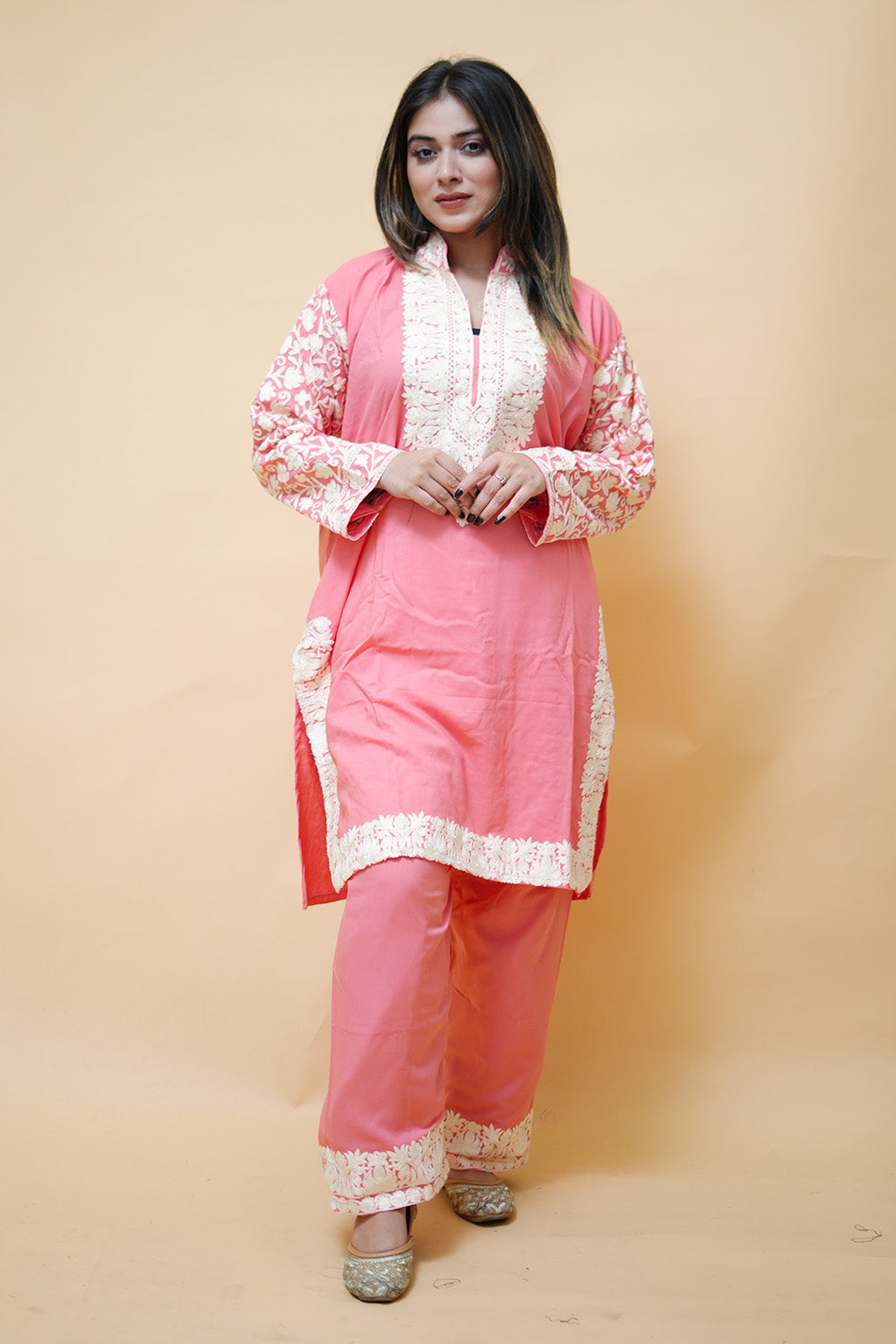 Aari Work Stitched Salwar Kameez With Heavy Neckline