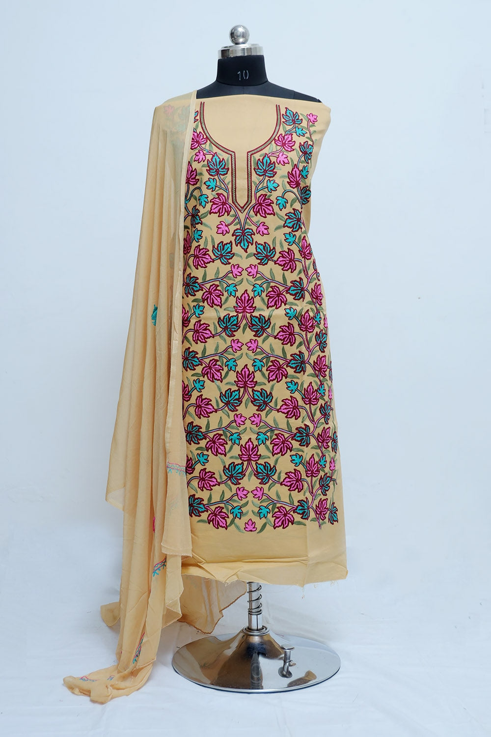 Beige Colour Designer With Beautiful Kashmiri Jaal