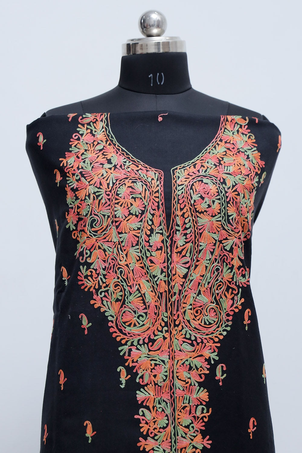Black Colour Designer Work Embroidered Suit Enriched