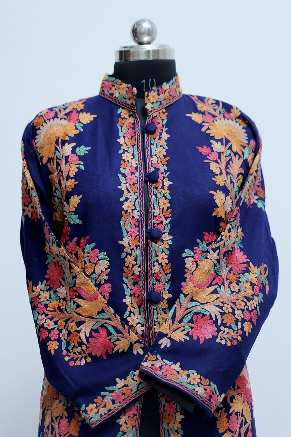 Blue Colour Aari Work Embroidered Jacket With New Designer