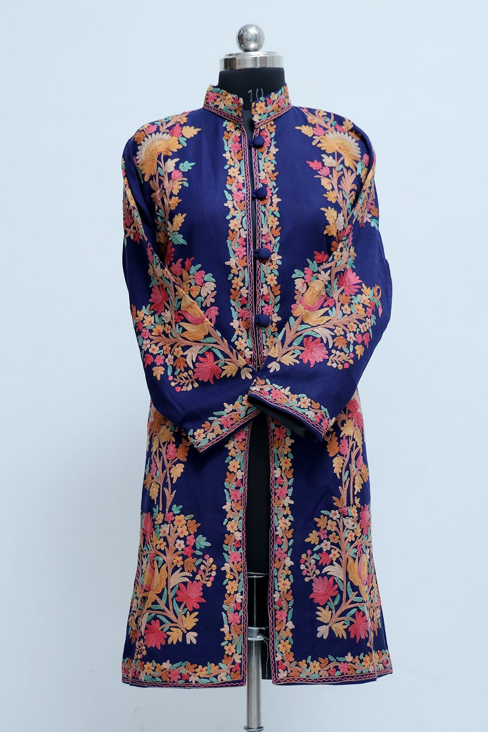 Blue Colour Aari Work Embroidered Jacket With New Designer