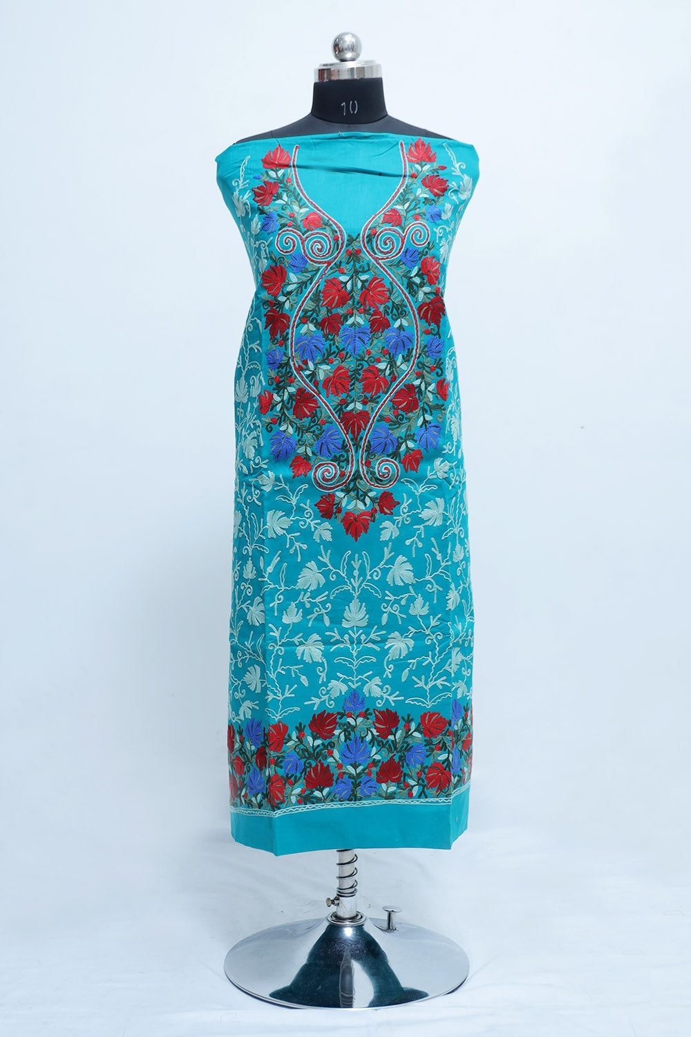 Blue Colour Designer With Beautiful Kashmiri Embroidery