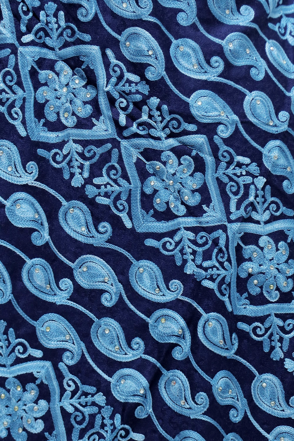 Blue colour Wrap With All Over jaal And Touch Of Swarovski