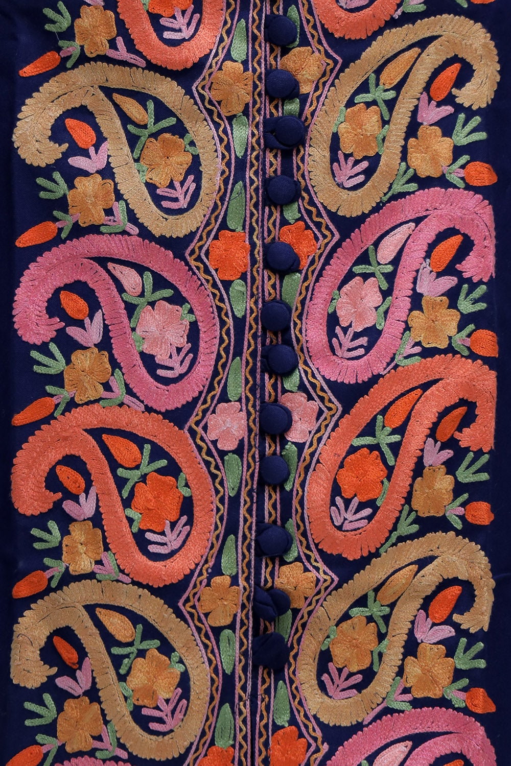 Blue Colour Kashmiri Designer Embroidered Semi Stitched