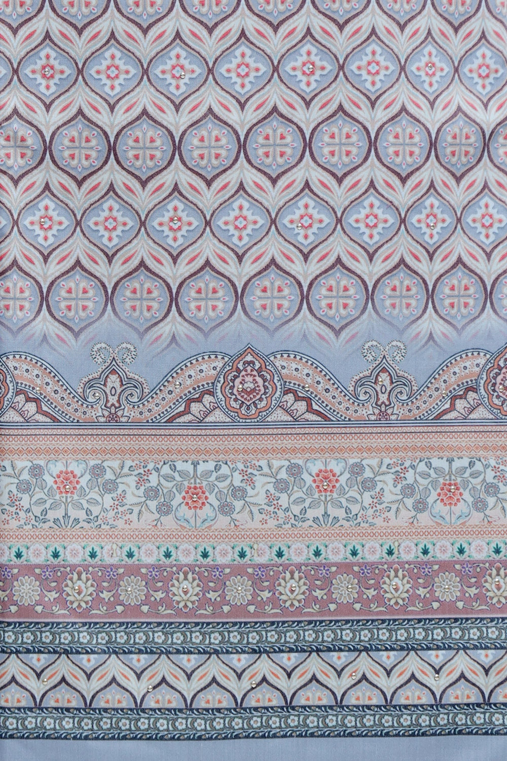 Classy Ash Grey Colour Beautifully Printed Suit Known