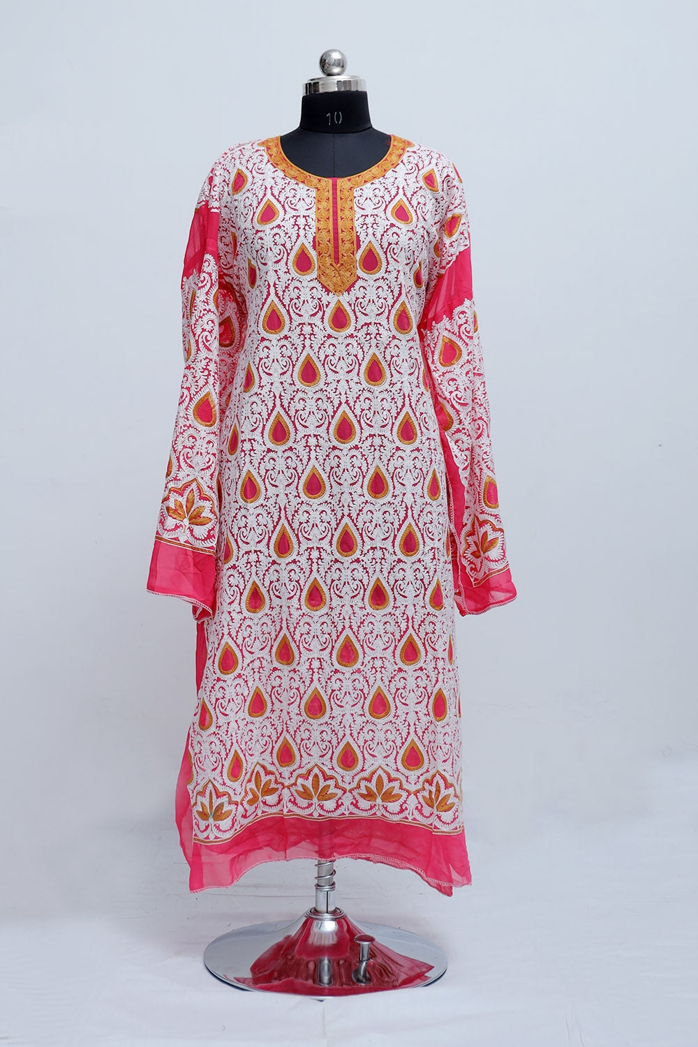 Red Colour Georgette Semi Stitched Kashmiri Kurti