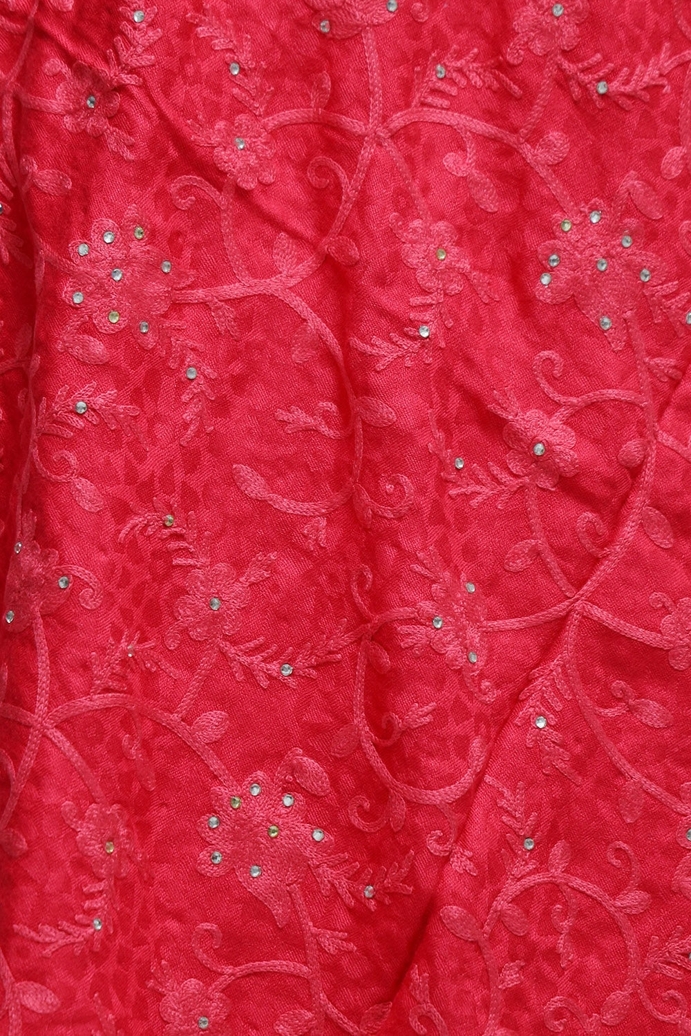 Red Colour Wrap With All Over jaal And Touch Of Swarovski