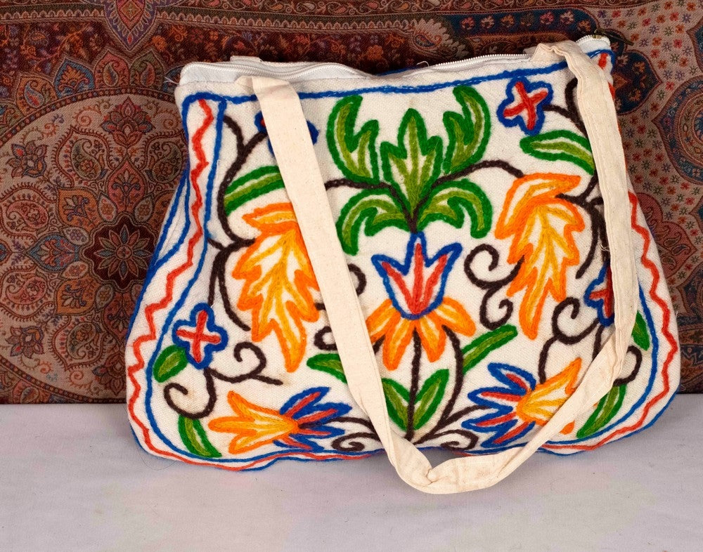 Crewel Kashmiri Aari Work Shoulder Bag