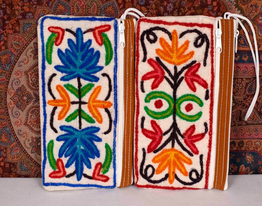 Crewel Kashmiri Aari Work Small Pouch (Pack Of 2)