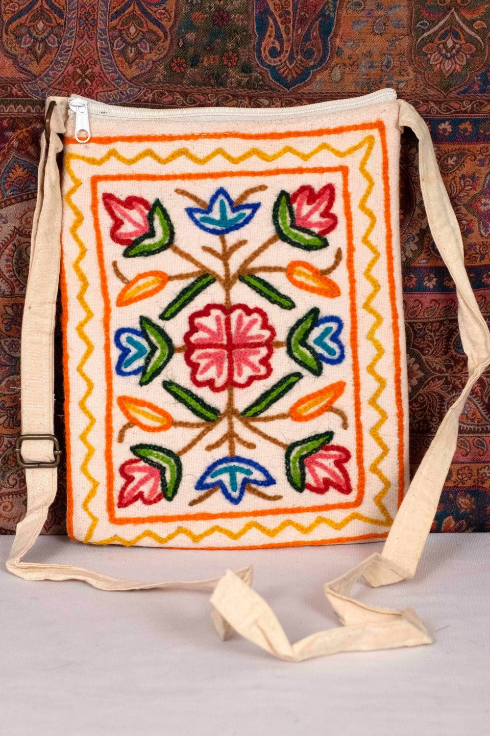 Crewel Kashmiri Aari Work Small Sling Bag