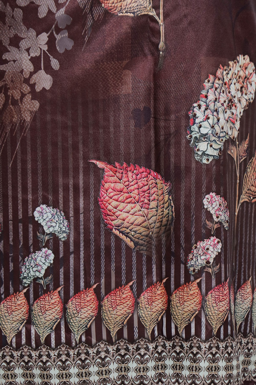 Extraordinary Coffee Brown Colour Beautifully Printed Suit