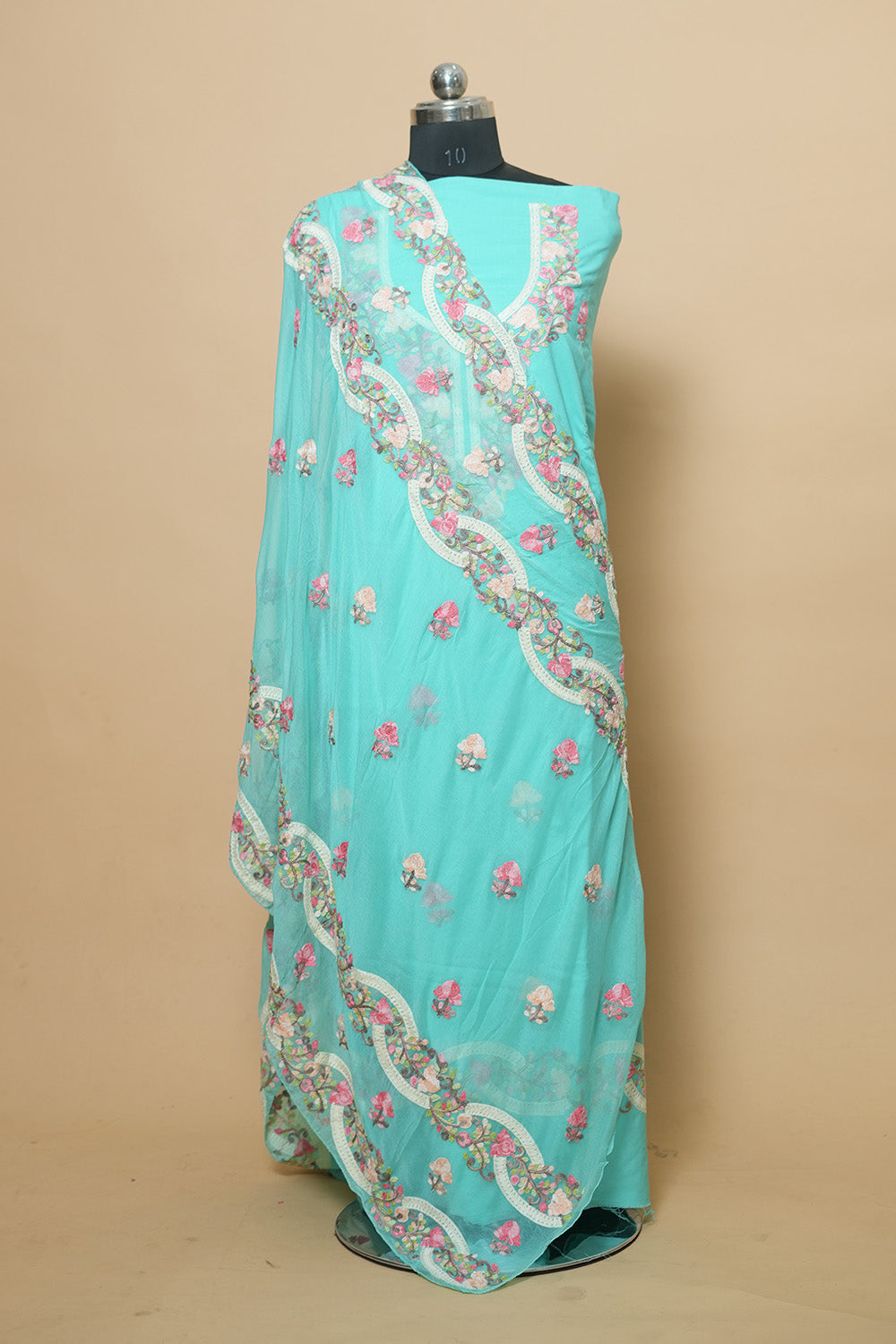 Green Aari Work Salwar Kameez With Chinar Heavy Jaal