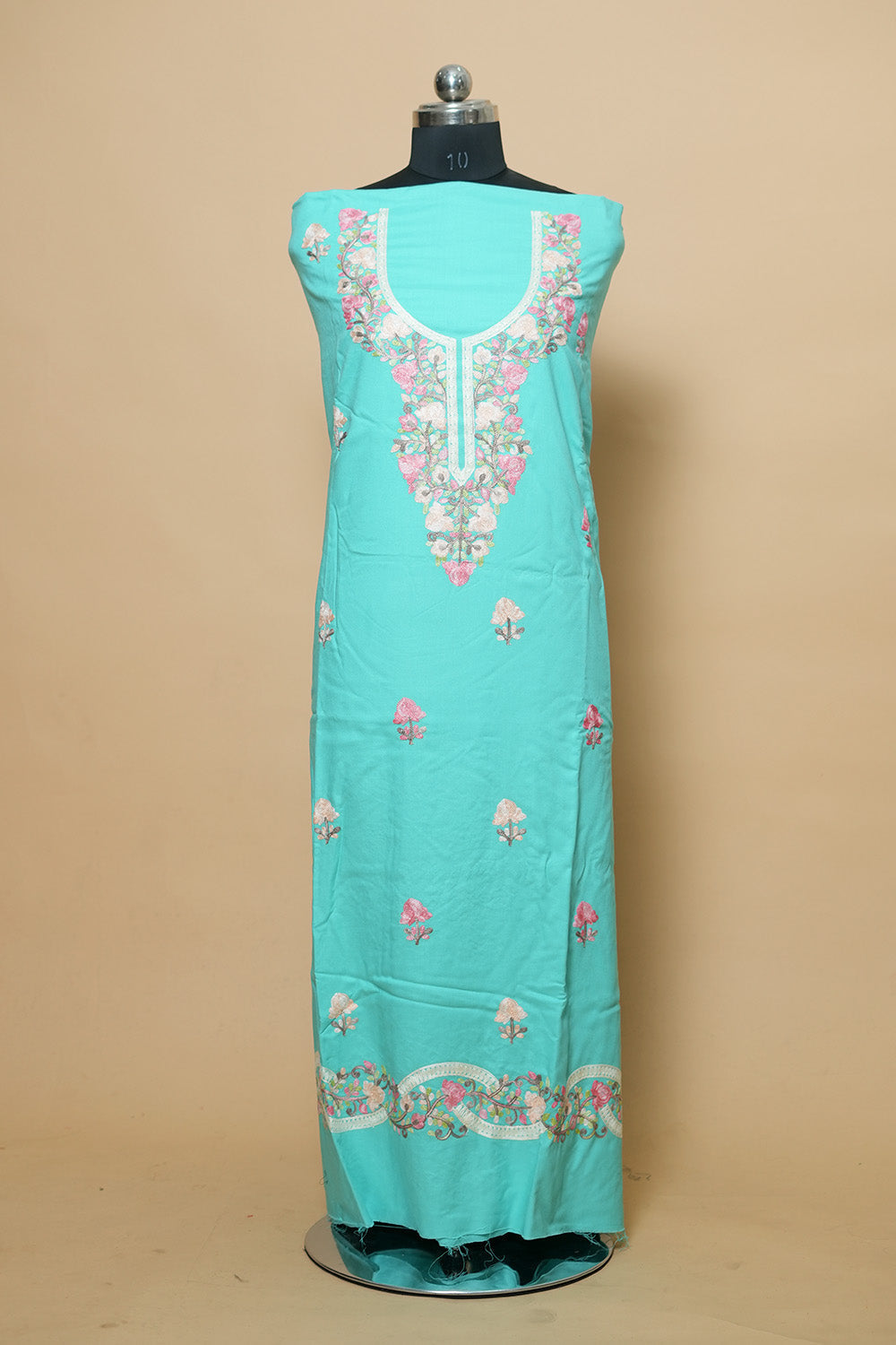 Green Aari Work Salwar Kameez With Chinar Heavy Jaal