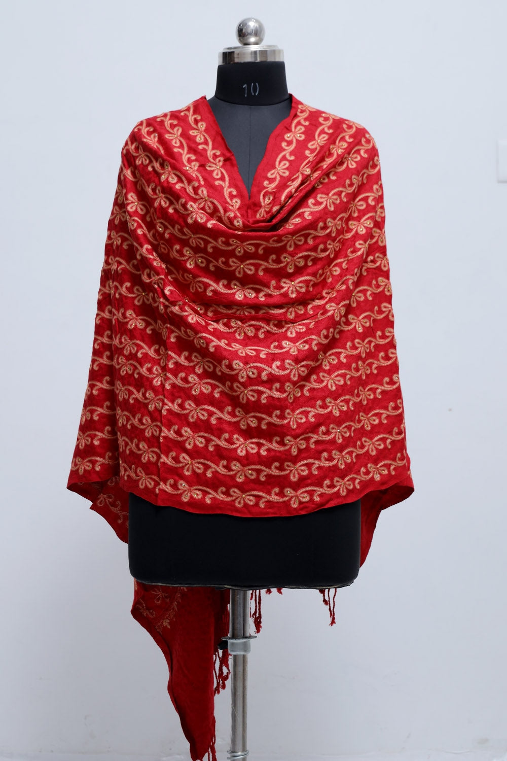Maroon Colour Wrap With All Over jaal And Touch