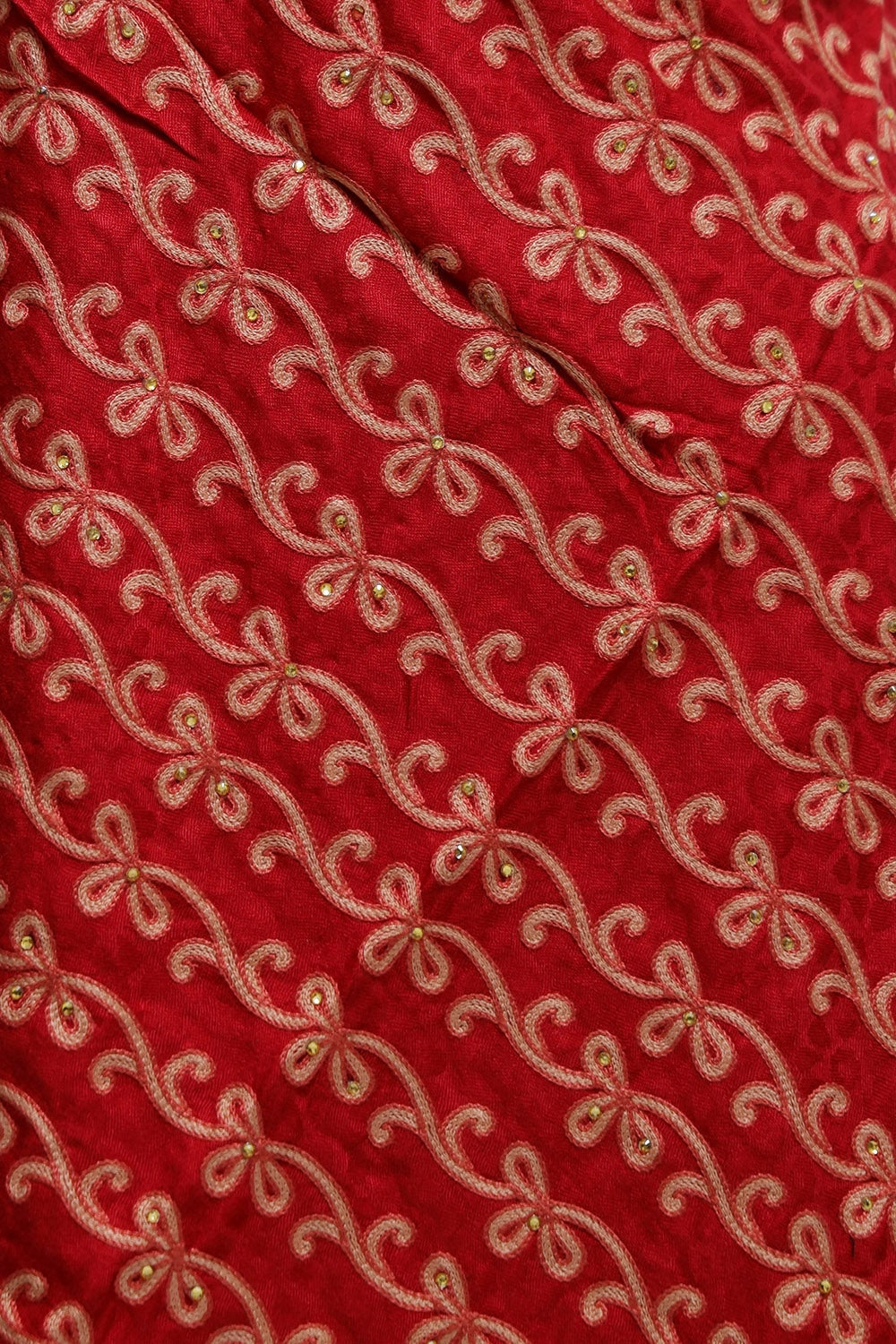 Maroon Colour Wrap With All Over jaal And Touch