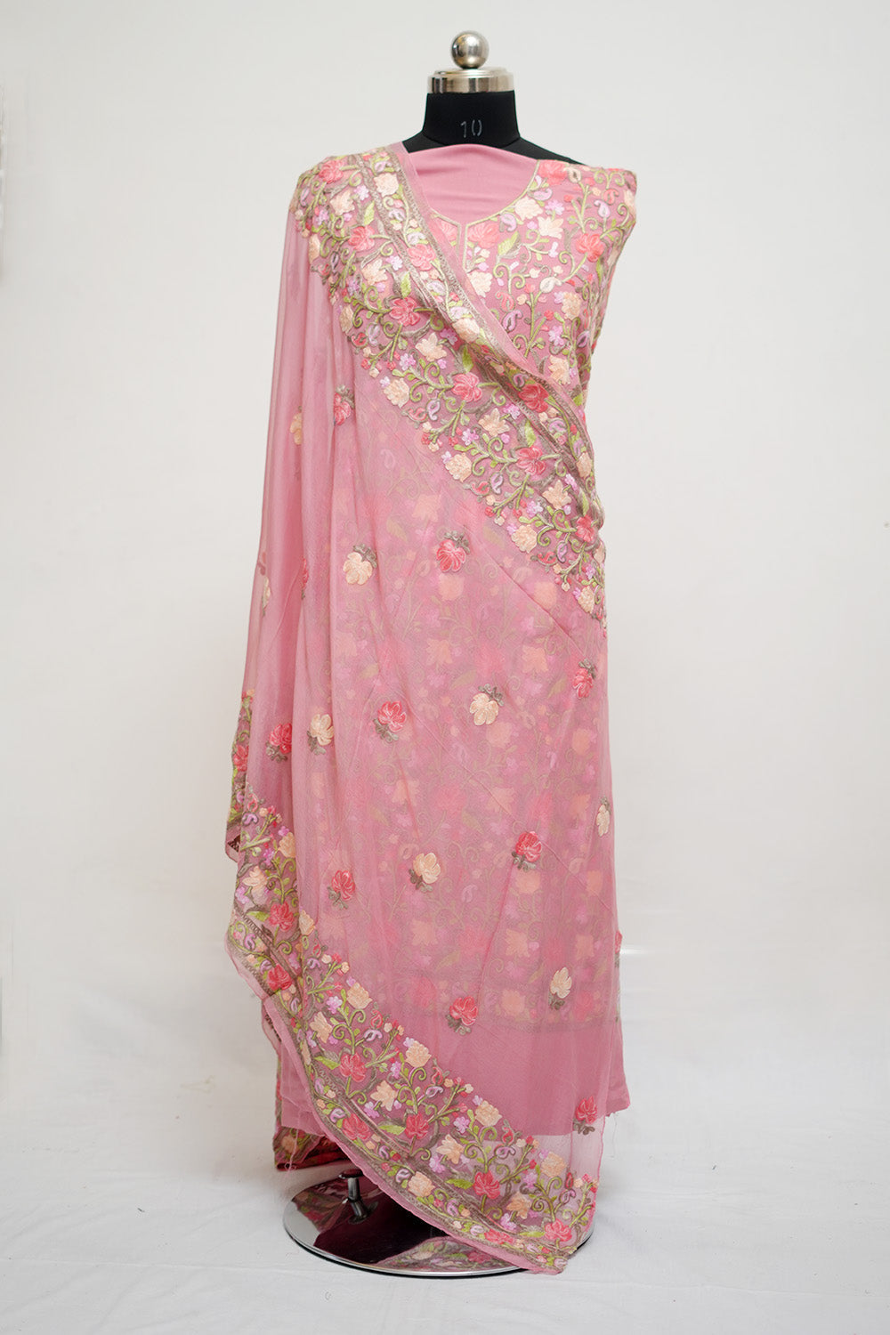 Mauve Colour Aari Work Salwar Kameez With Heavy Jaal