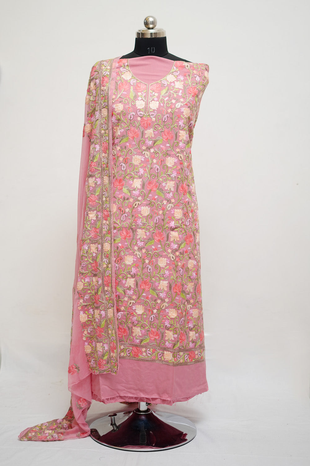 Mauve Colour Aari Work Salwar Kameez With Heavy Jaal