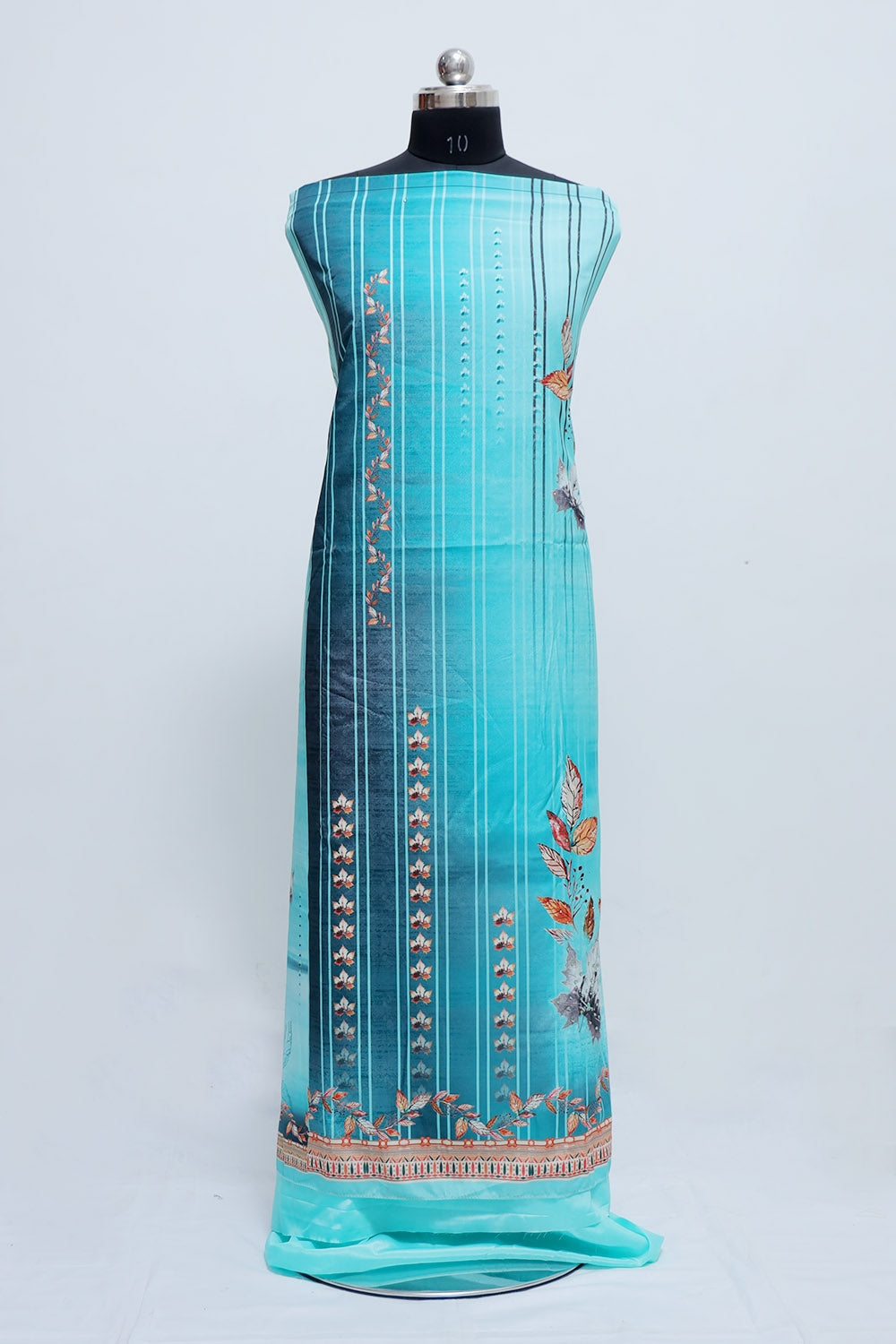 Mesmerizing Turquoise Blue Green Colour Beautifully Printed