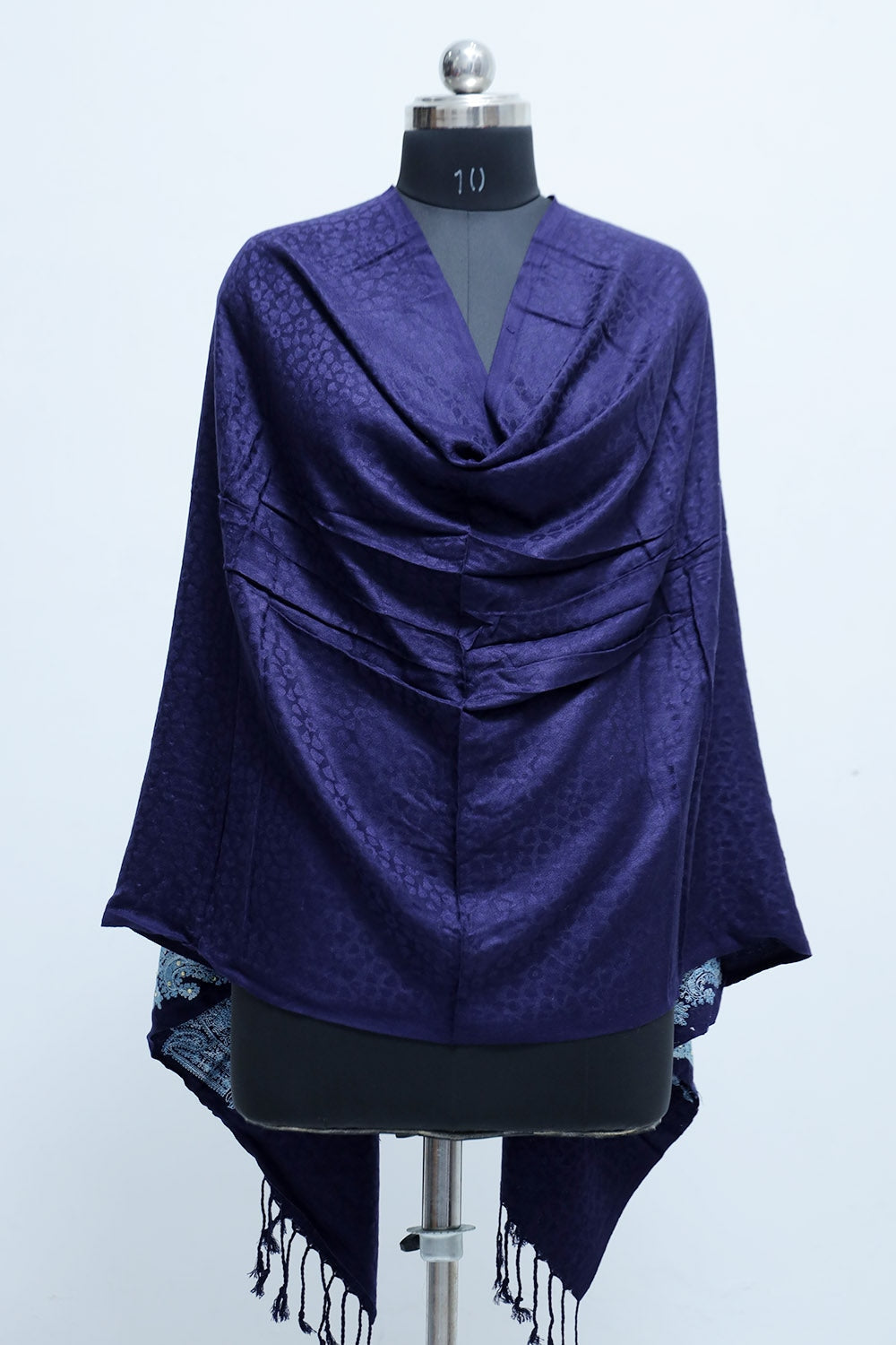 Navy Blue Color Stole Enriched With Aari Embroidery