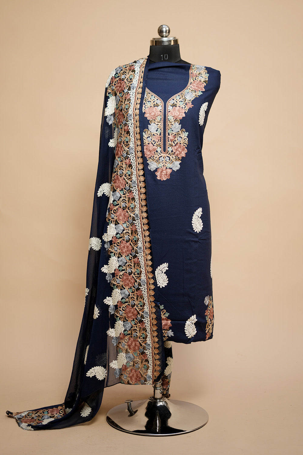 Navy Blue Colour Designer Aari Work Salwar Kameez