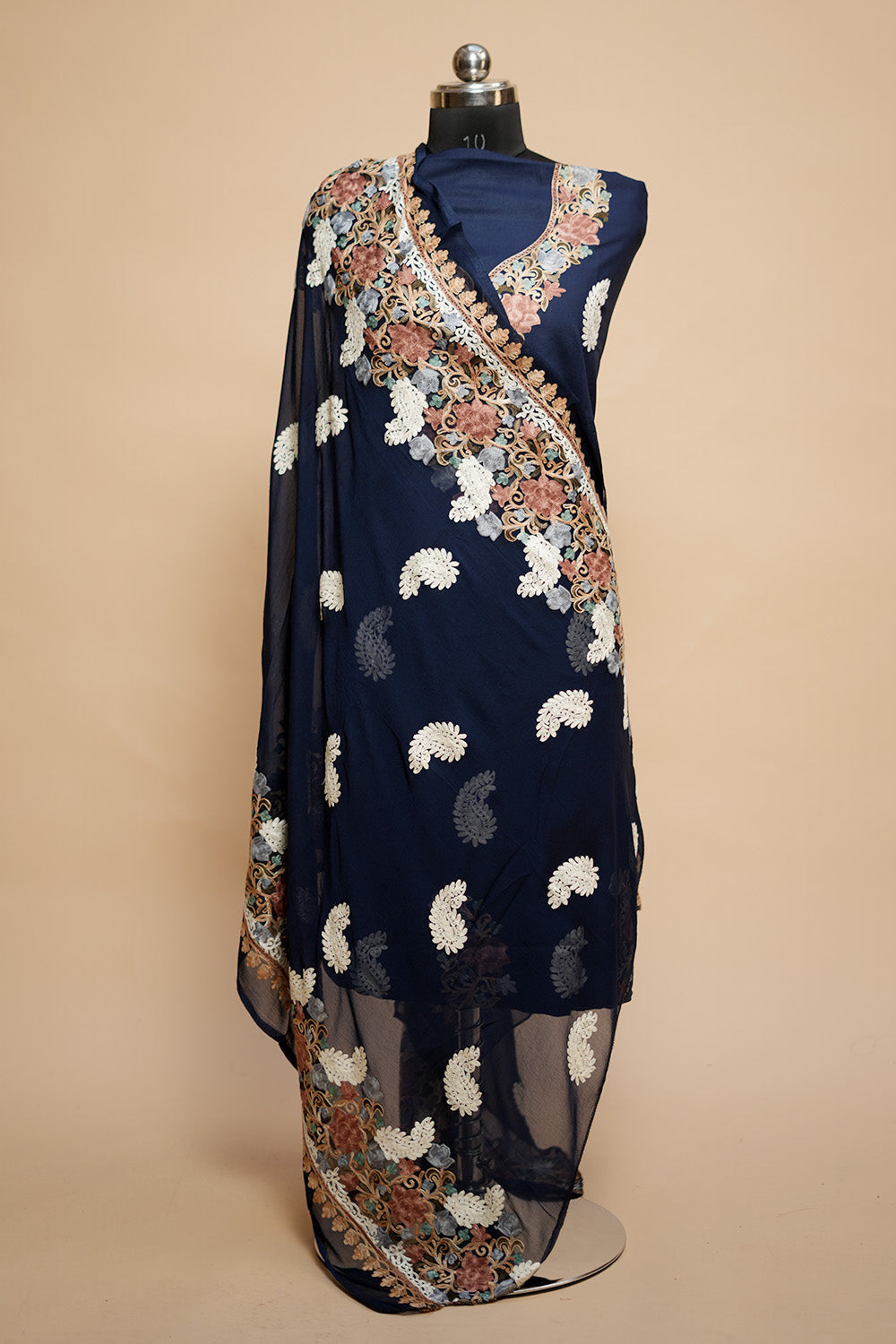 Navy Blue Colour Designer Aari Work Salwar Kameez