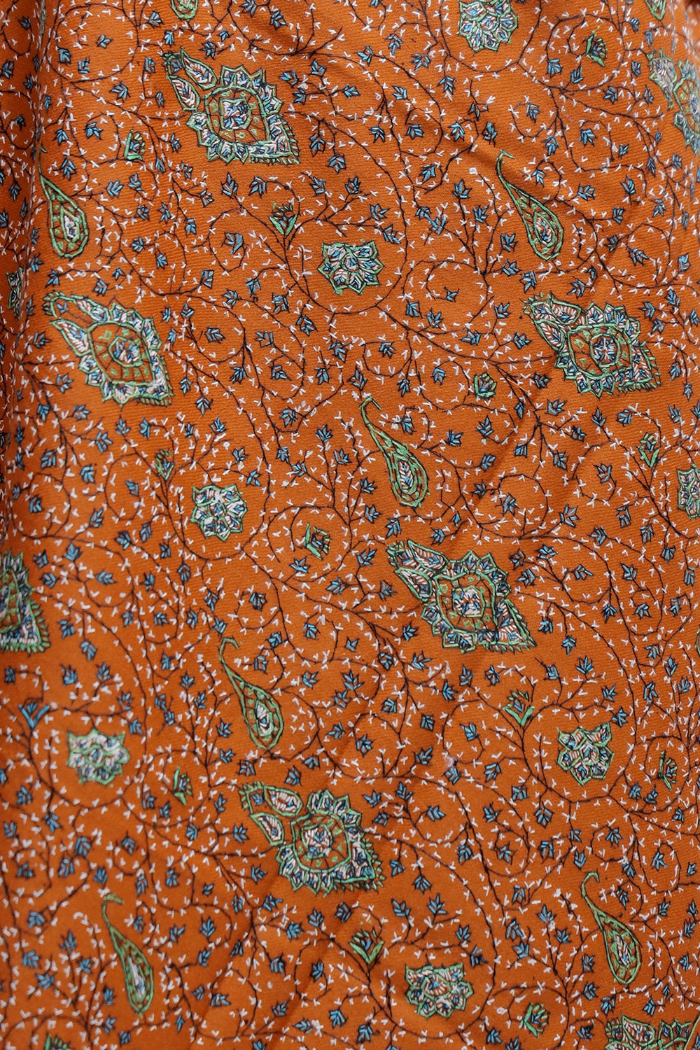 Orange Colour Sozni Shawl With Richly Embroidered Border