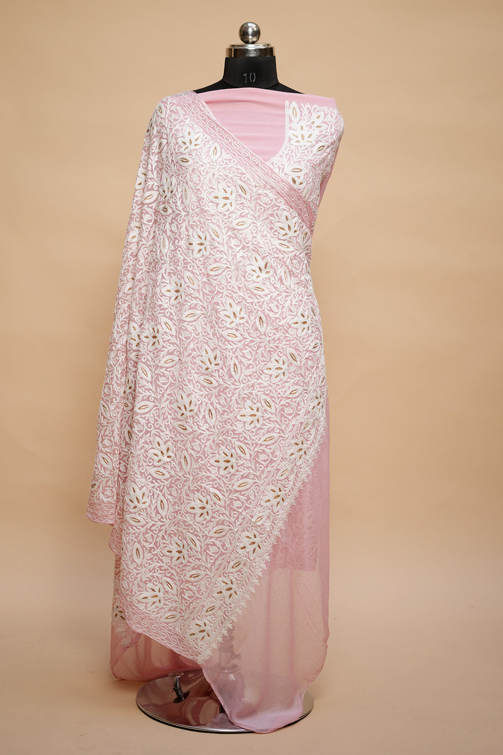 Pink Colour Georgette Heavy Kashmiri Work Salwar Kameez