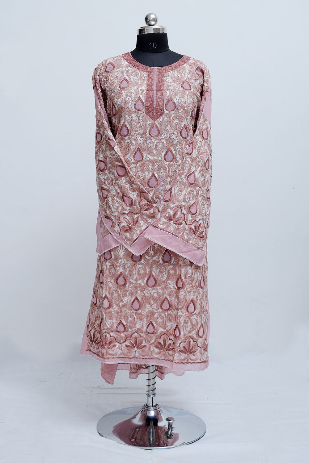 Pink Colour Georgette Semi Stitched Kashmiri Kurti