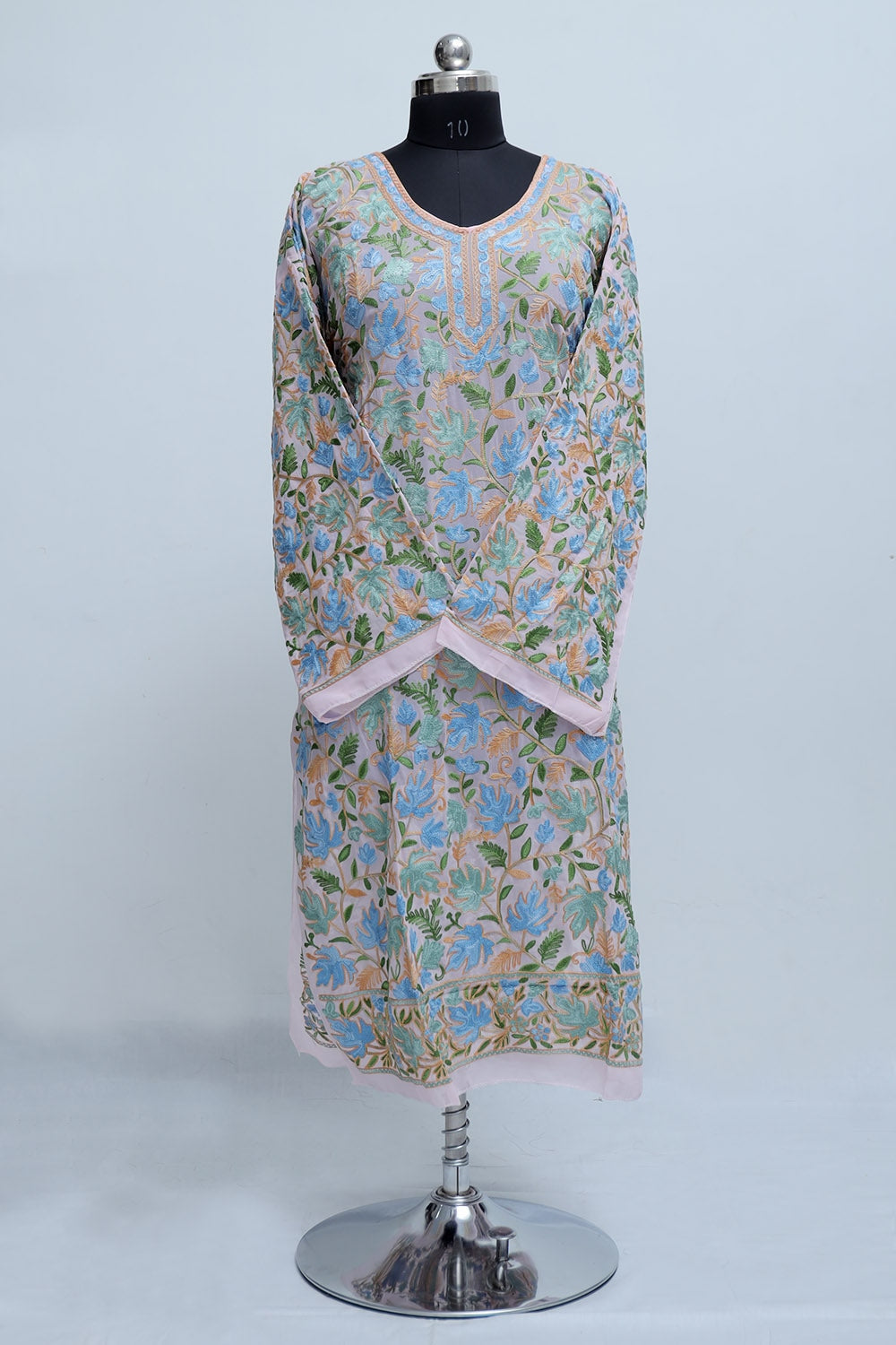 Pink Colour Georgette Semi Stitched Kashmiri Kurti