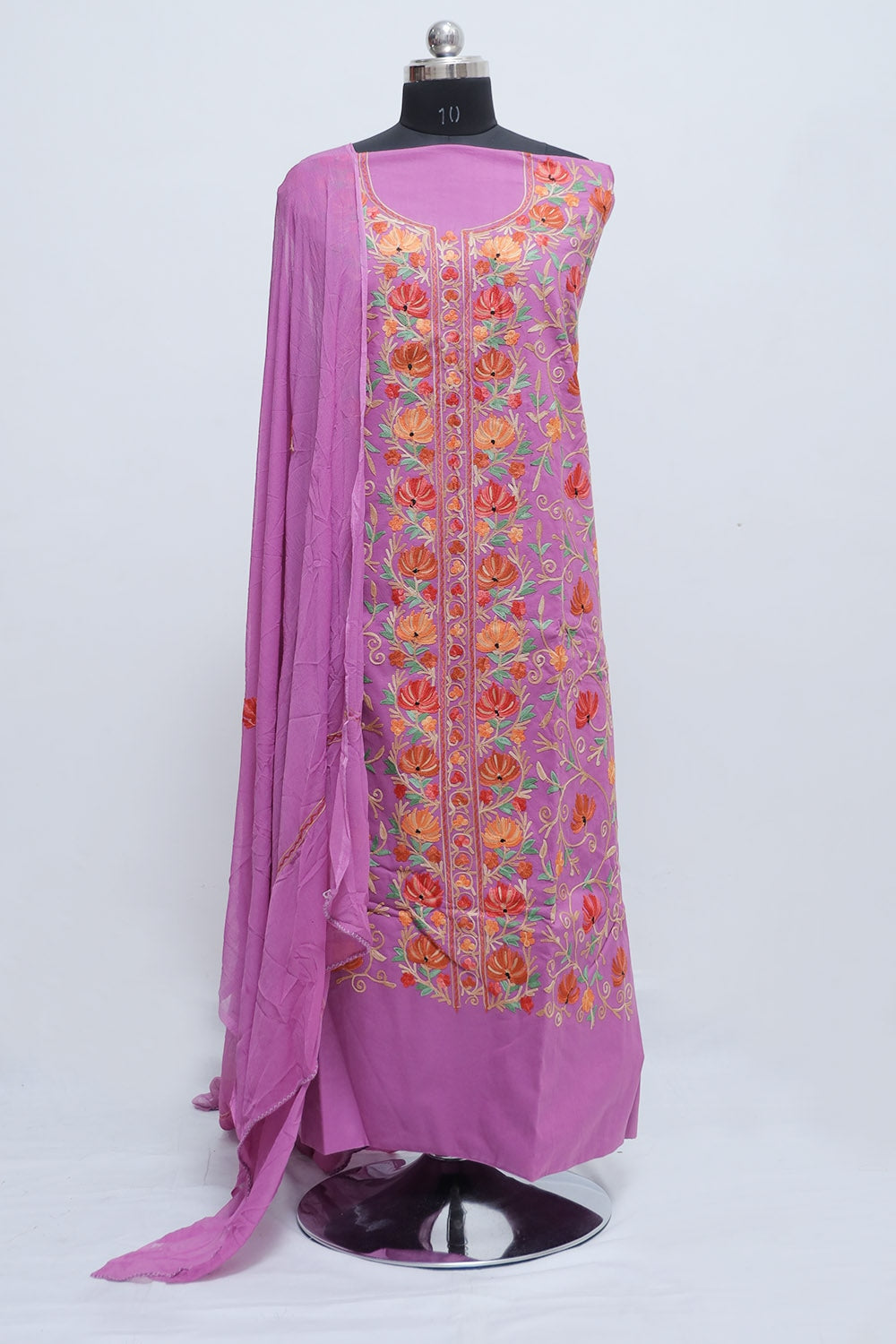 Purple Color Designer Aari Work Sherwani With Running Jaal