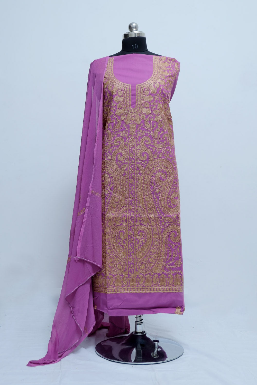 Purple Colour Designer Heavy Jaal Aari Work Suit