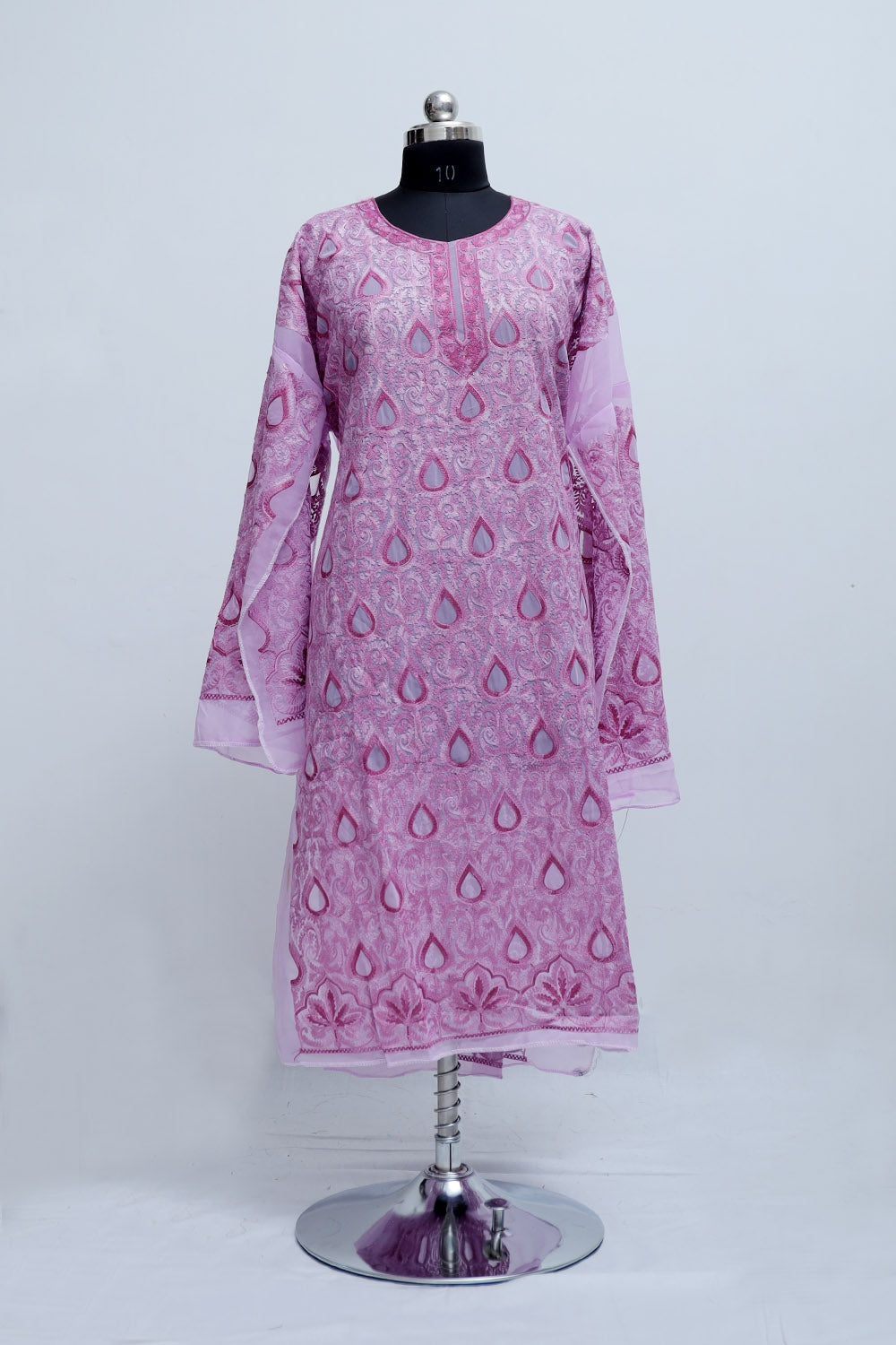 Purple Colour Georgette Semi Stitched Kashmiri Kurti