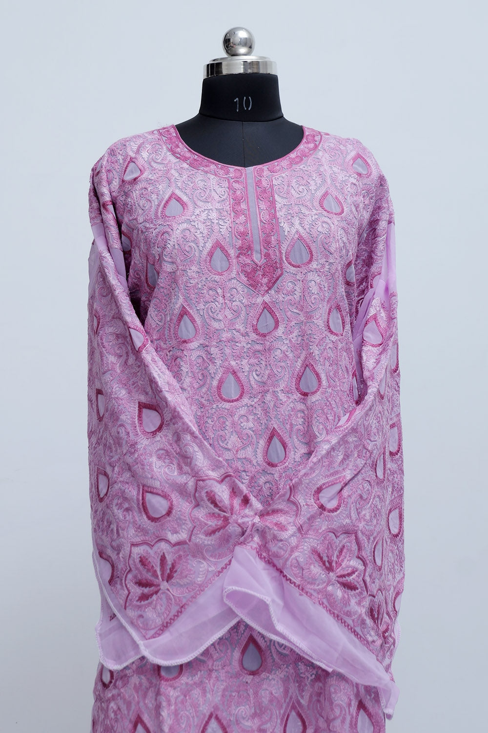 Purple Colour Georgette Semi Stitched Kashmiri Kurti