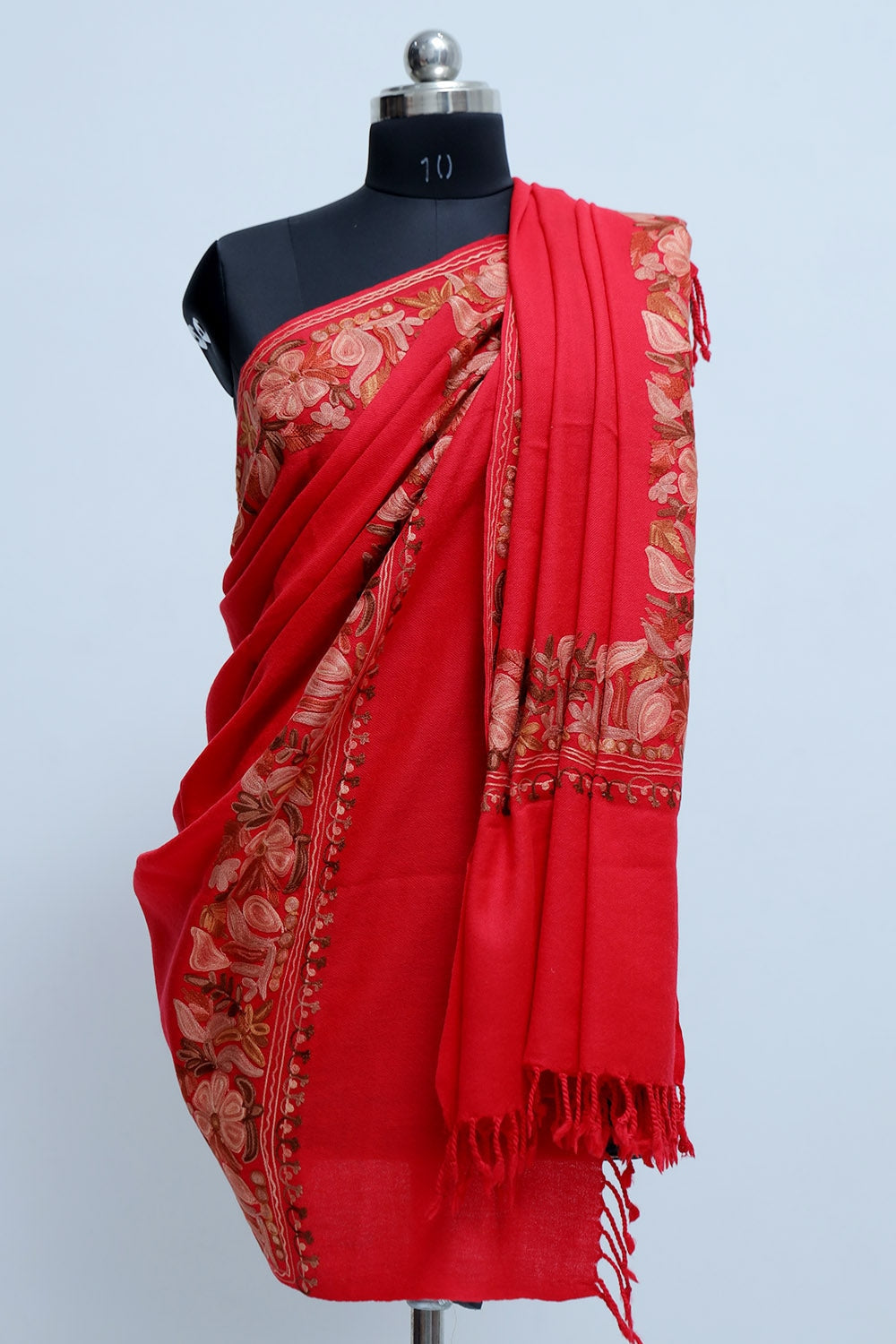 Ravishing Red Colour Base With Four Sided Running Border