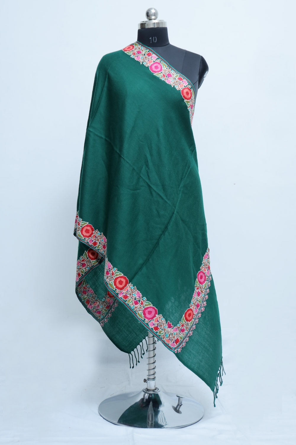 Ravishing Green Colour Aari Work Embroidered Stole With New