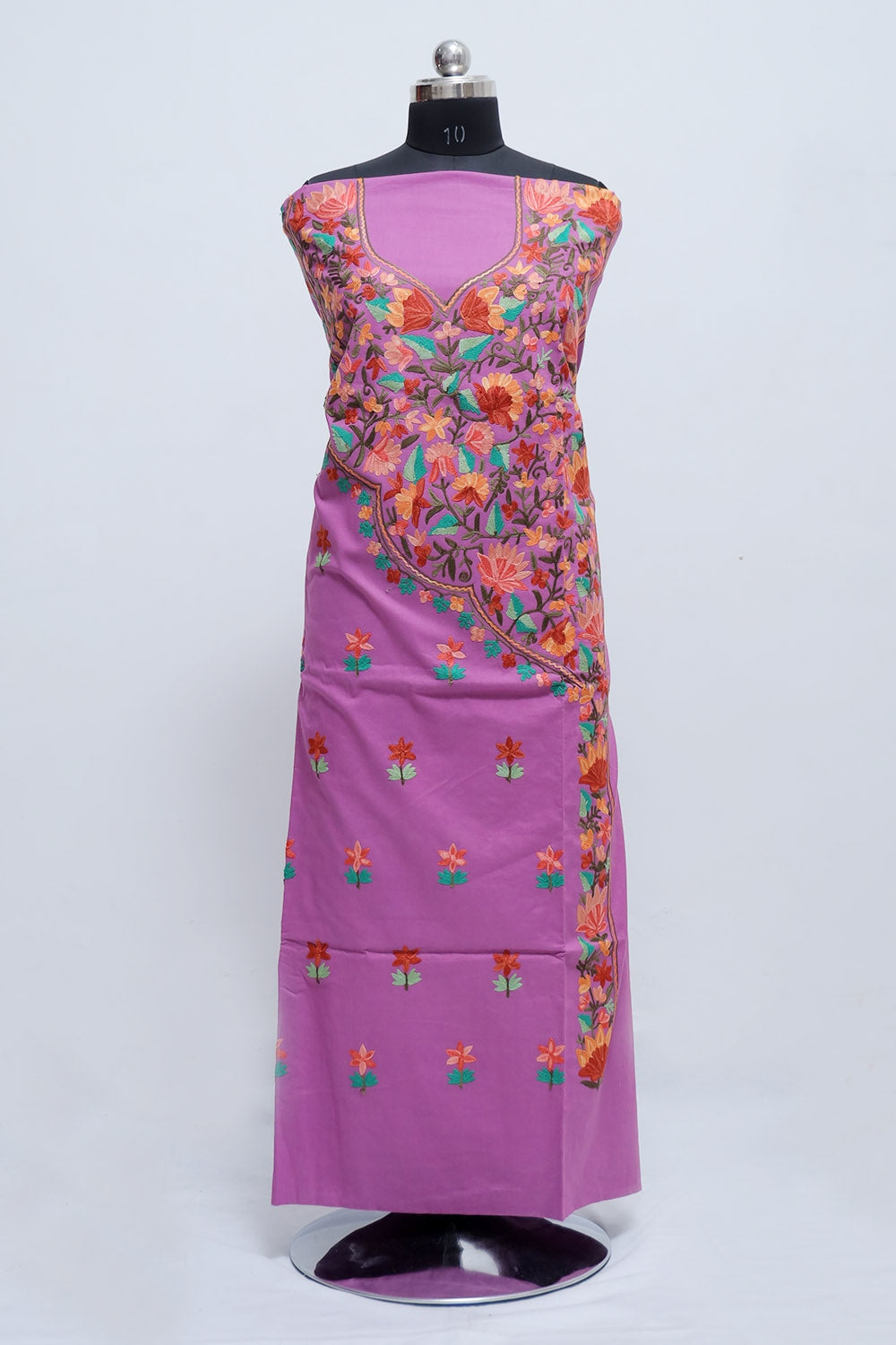 Ravishing Purple Colour Kashmiri Aari Work Salwar Kameez