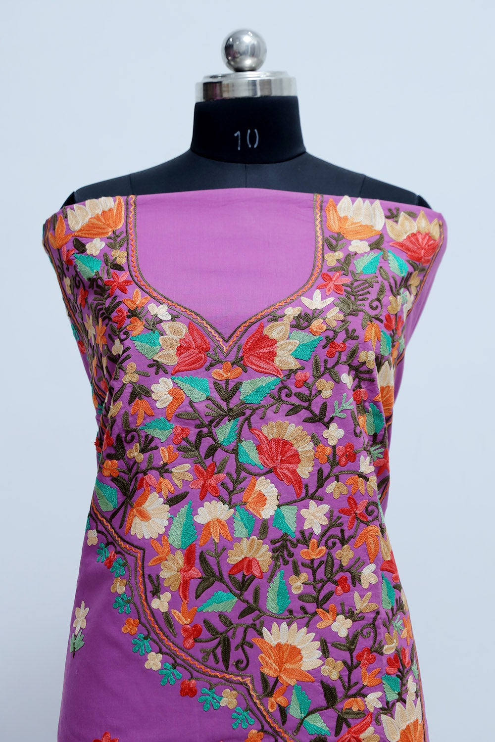 Ravishing Purple Colour Kashmiri Aari Work Salwar Kameez