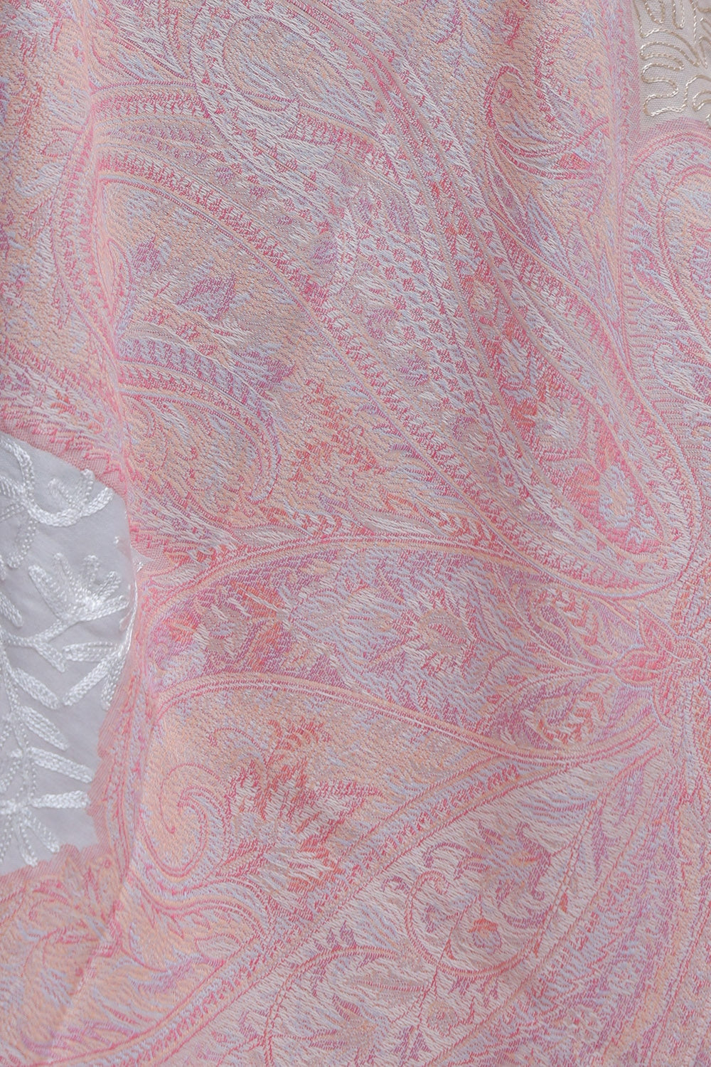 Soothing Pink Colour Jamawar Shawl With Kashmiri Aari Work