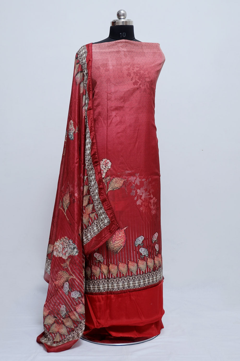 Traditional Burgundy Maroon Colour Beautifully Printed Suit