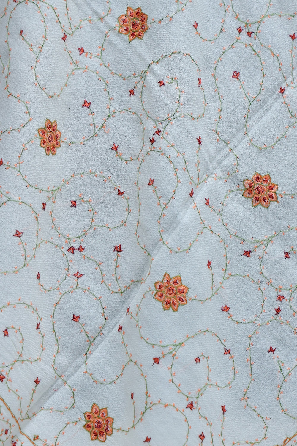 White Color Sozni Work Embroidered Stole Enriched Designer