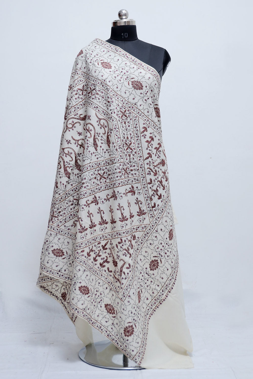 Off White Colour Base With Attractive Sozni Embroidery