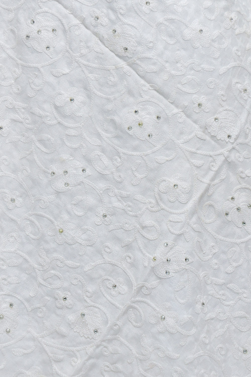 White colour Wrap With All Over jaal And Touch Of Swarovski