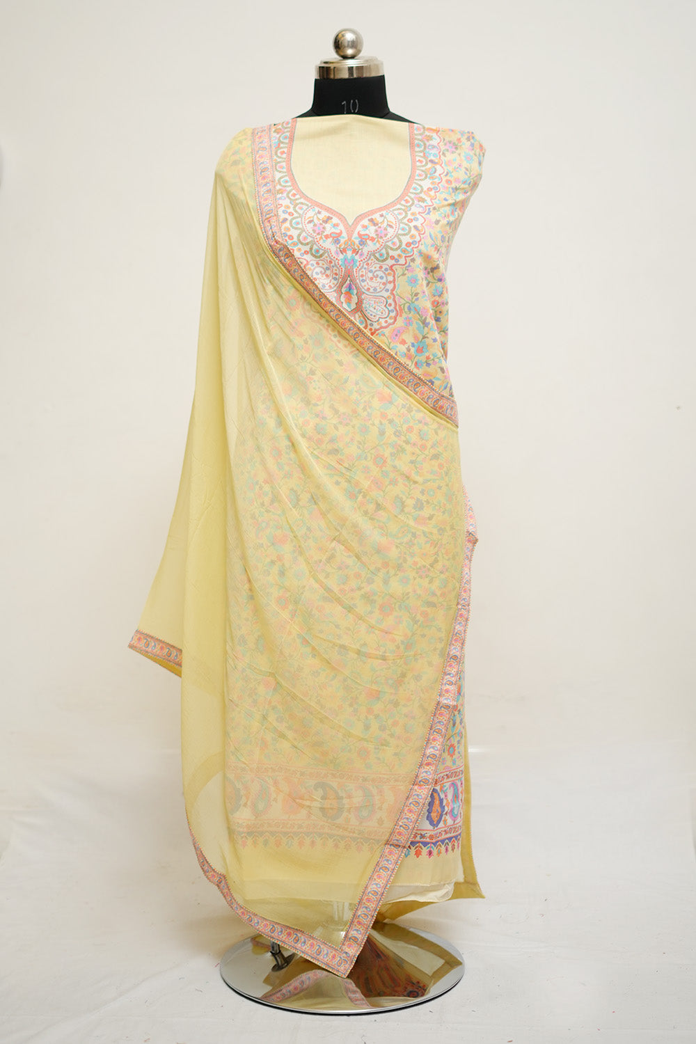 Yellow Colour Cotton Pakistani Style Printed Unstitched