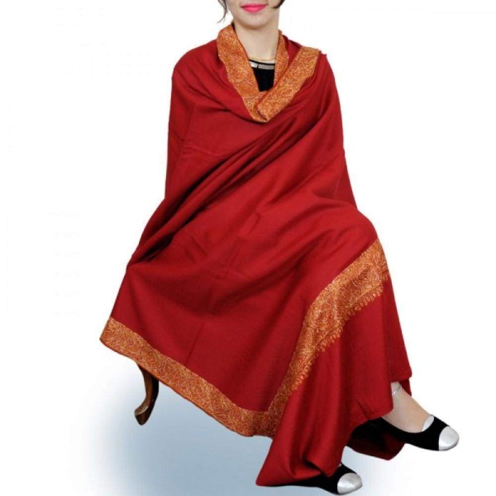 Abondan Maroon New Look With High Quality Pashmina Sozni