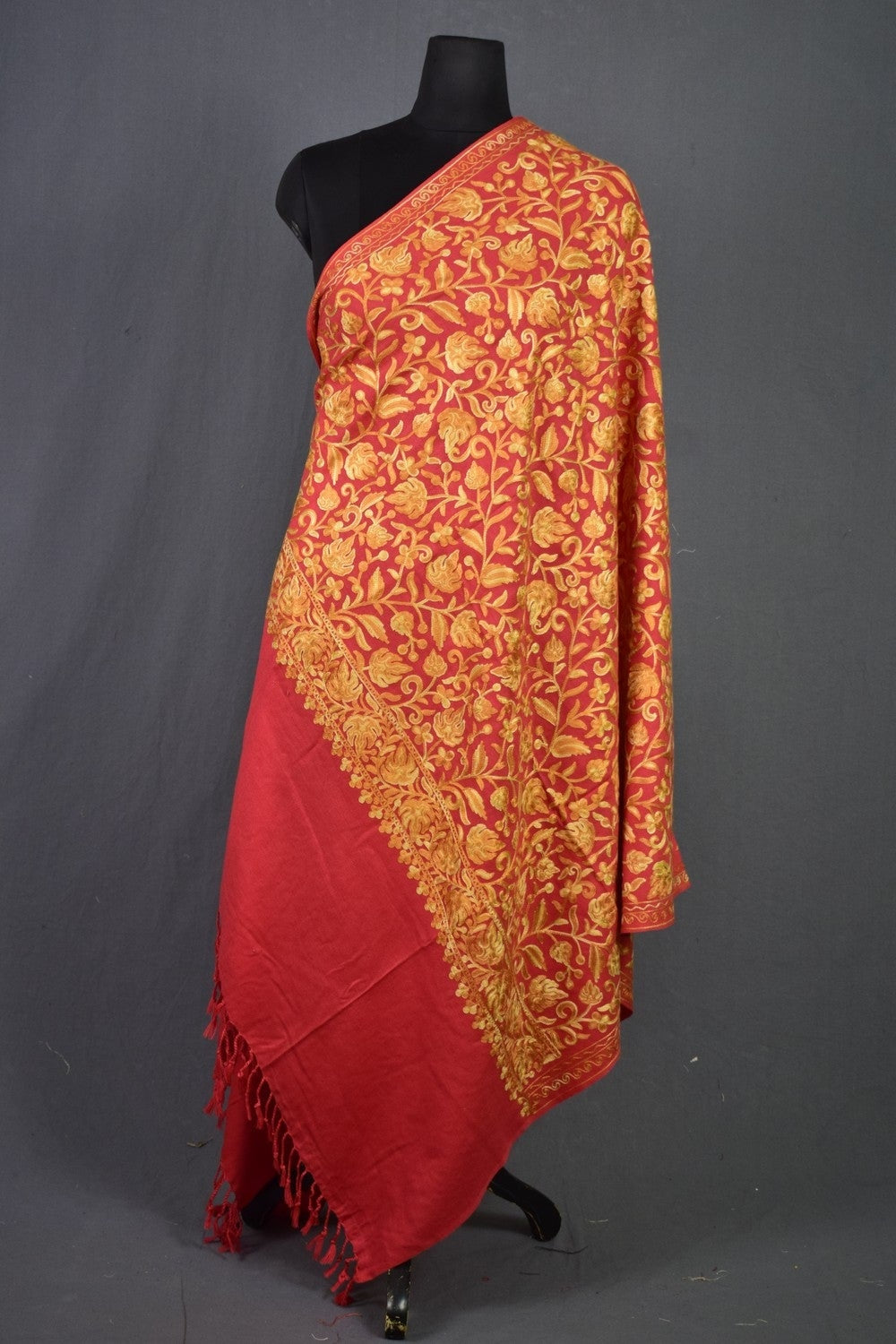 Alluring Pink Florel Chinar Embroidered Kashmiri Aari Work