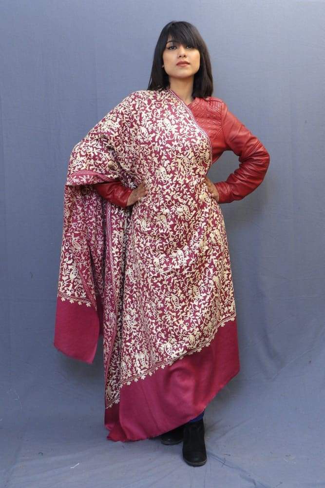 With The Base Of Mejenta This Pastel Colour Rich Jaal Gives