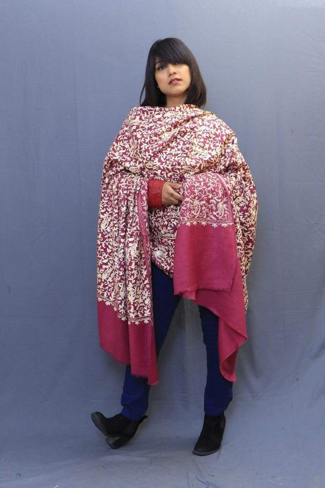 With The Base Of Mejenta This Pastel Colour Rich Jaal Gives
