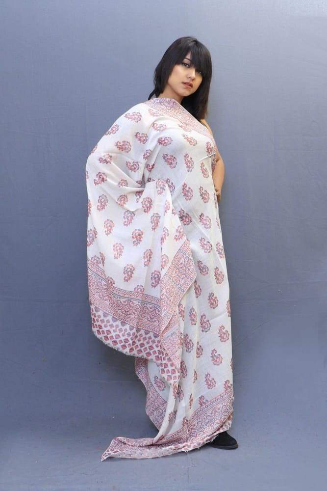 On The Base Of White Colour Beautiful Kani Border