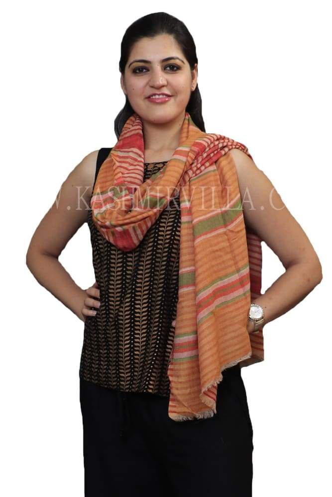 Beautiful Reversible Shawl With Both Sided Stripe Looks